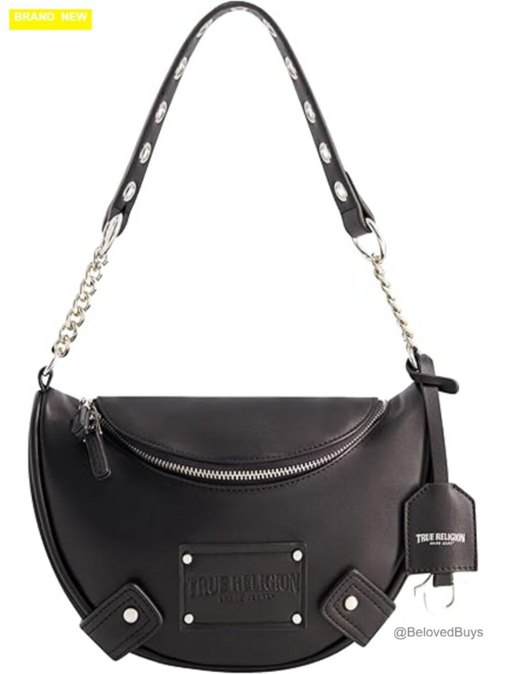 Faux Suede Hobo Handbag with Chain Handle Shoulder Bag